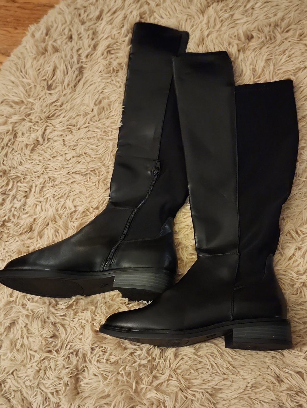 New Classic Black Women's Knee-High Riding Boots From Target - 7 Wide Calf